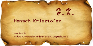 Hensch Krisztofer névjegykártya