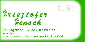 krisztofer hensch business card